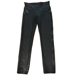 Spanx black leather look leggings